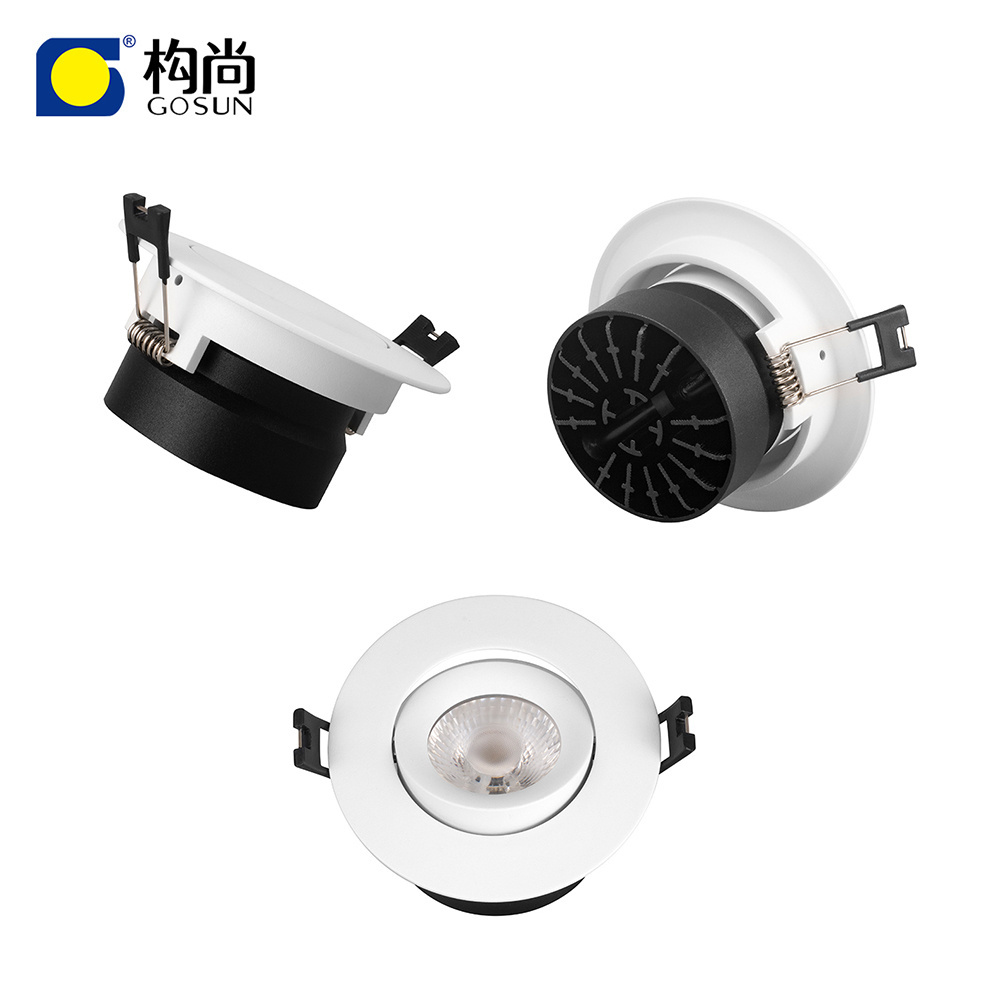 Flicker free 8-90W CRI80/90/97 anti-glare recessed 5 years warranty  LED COB downlight