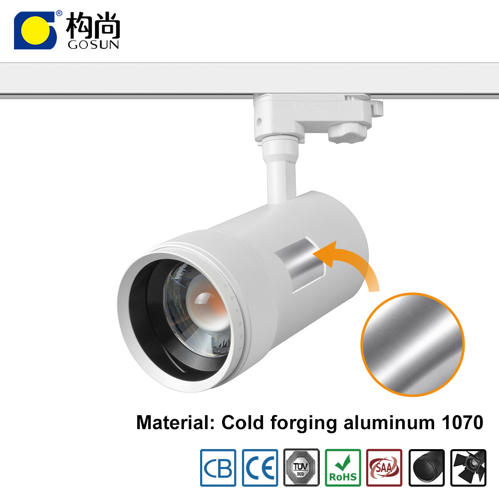 15-60 degree modern dimmable adjustable track spotlight zoomable 15W/20W/30W/36W/42W LED track light