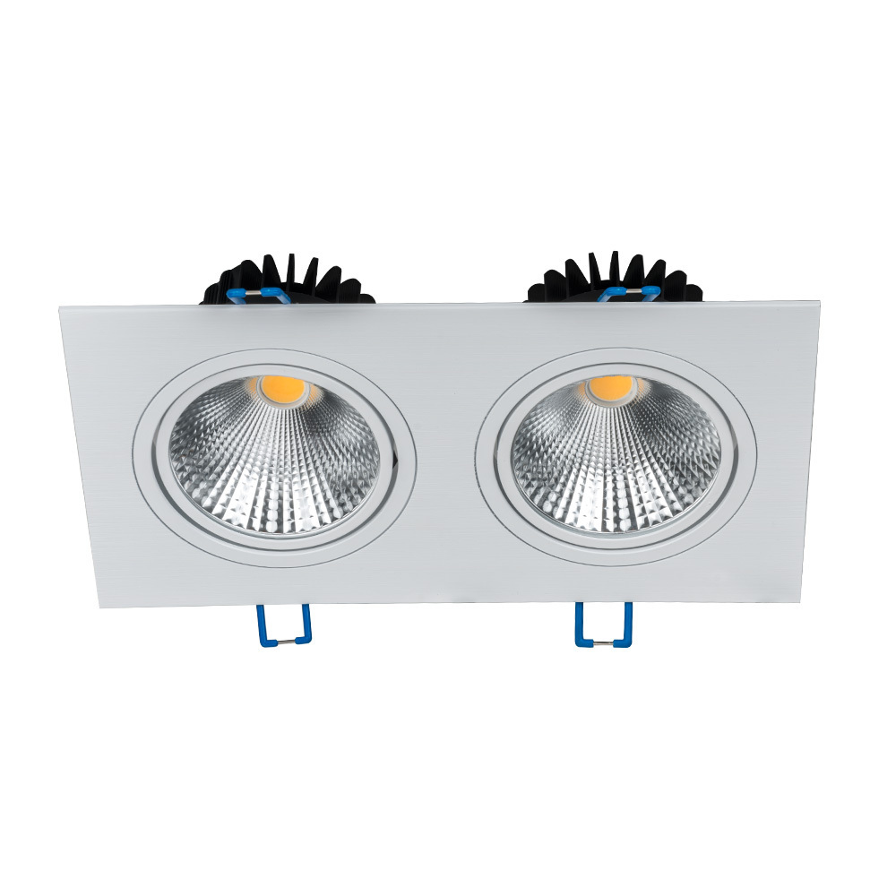 Twin COB 12W Square recessed tilt Downlight LED COB Kitchen Bathroom Down light