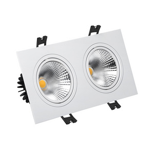 Twin COB 12W Square recessed tilt Downlight LED COB Kitchen Bathroom Down light