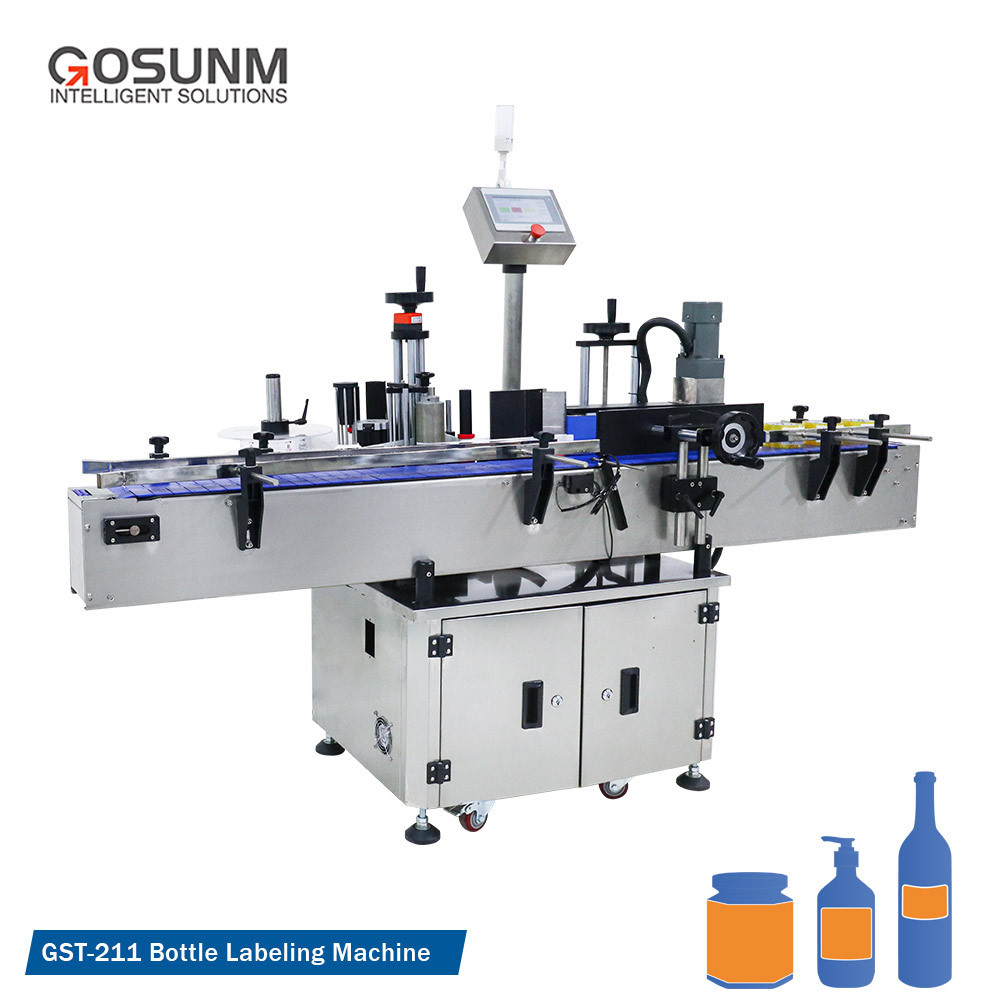 GOSUNM Latest 2023 Full Automatic Round Bottle Labeling Machine For Bottle Water Bottle Can