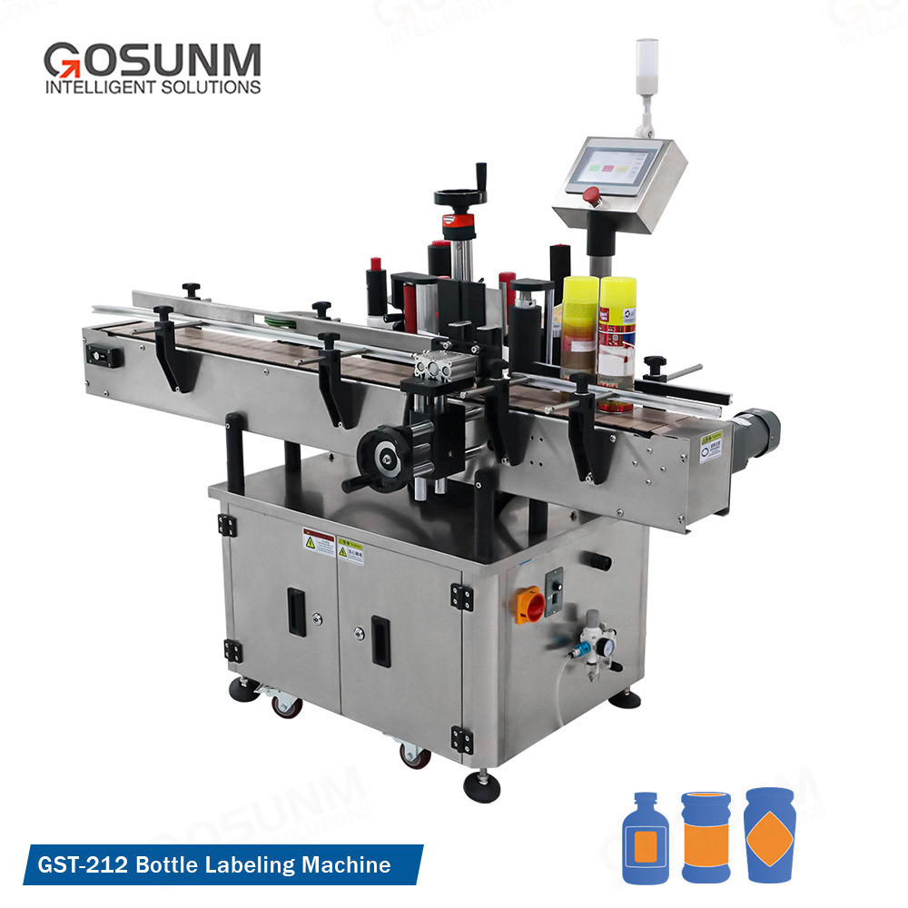 GOSUNM Latest 2023 Full Automatic Round Bottle Labeling Machine For Bottle Water Bottle Can