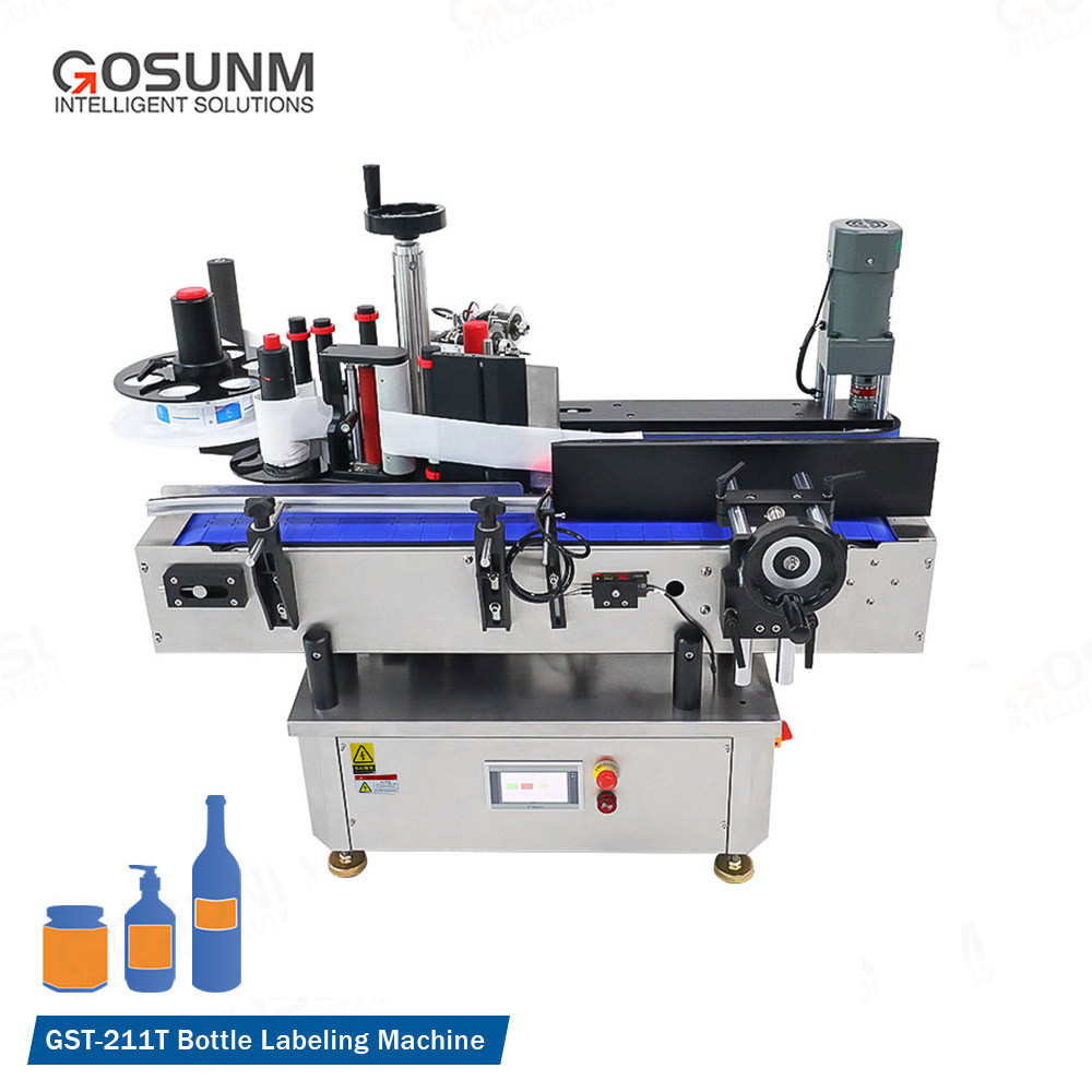 GOSUNM Latest 2023 Full Automatic Round Bottle Labeling Machine For Bottle Water Bottle Can