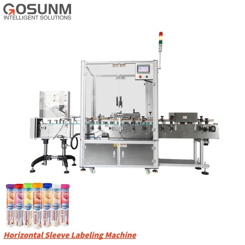 Gosunm 2024 High Speed Fast Round Bottle Label Shrink Sleeve Wrap Sleeve Labeling Machine With Steam/Electric Shrinking Tunnel