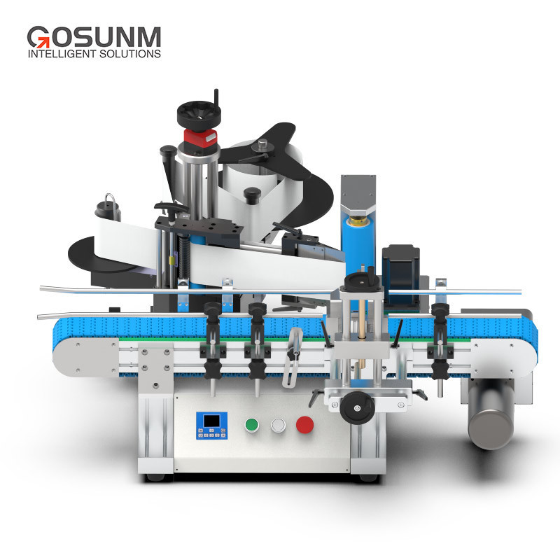 GOSUNM Desktop Vial Bottle Beverage Adhesive Sticker Labeling Machine Full Automatic Round Bottle Labeling Machine