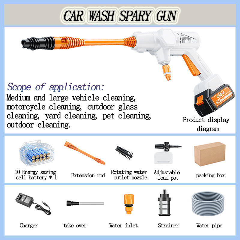 Wireless High Pressure Cleaner 888Vf Car Water Foam garden guns Spray Car Washer Gun