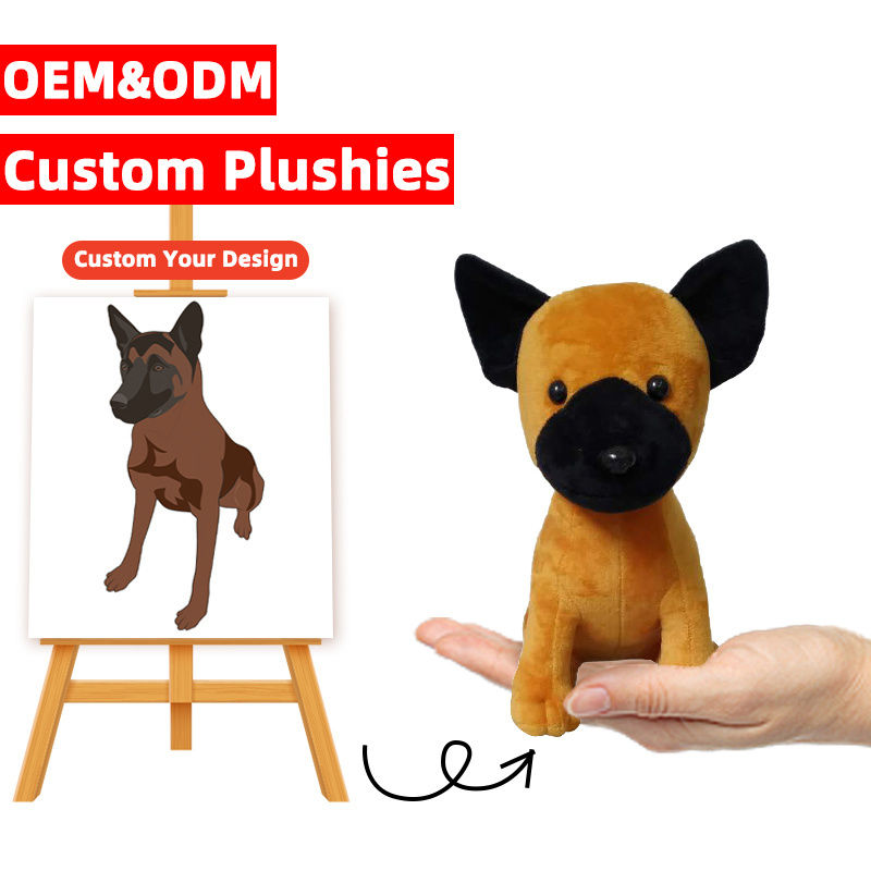 Factory Custom Super Sofy Cute Cartoon Plush Dog Keychain  Plush Dog Toy