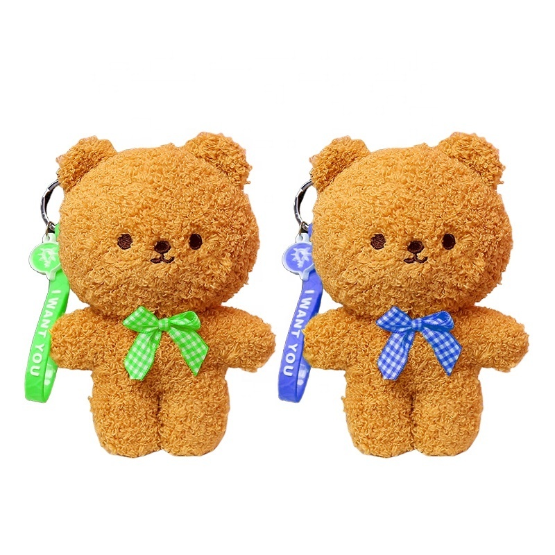 Custom Made claw machine toys plush keychains mini plush teddy bear keychain