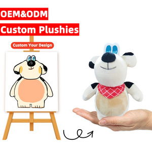 Factory Custom Super Sofy Cute Cartoon Plush Dog Keychain  Plush Dog Toy