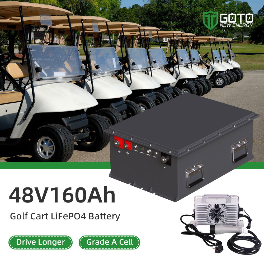 48V 51.2V 160Ah 8KW  Electric Golf Cart Club Car LiFePO4 Lithium Iron Phosphate Lithium Ion Battery Kit With Display Charger