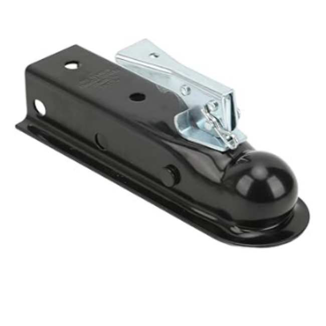 Black straight trailer coupler 2