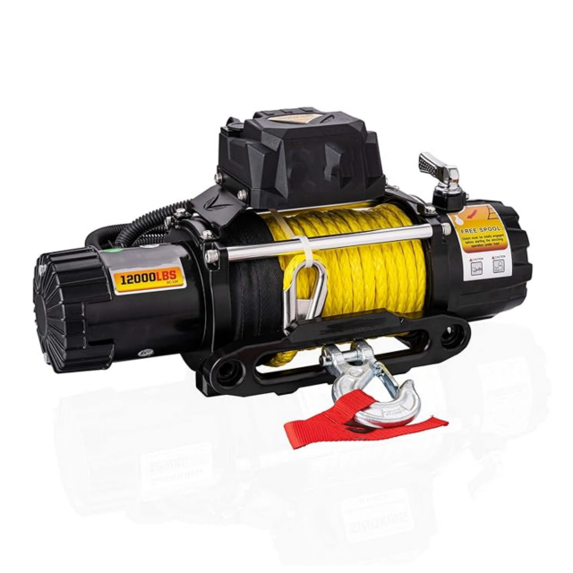 Electric Winch 12V DC 5.4T (1200 lbs) Tensile IP67 Waterproof with Wireless Remote and Wire Wrap Controls for RVs boat trailer