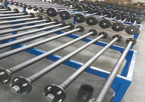 1500KG Trailer Disc Braked Round Straight Axle Kits Customized1000KG 1500KG 1800KG 2000KG Trailer Round  Axle Kits