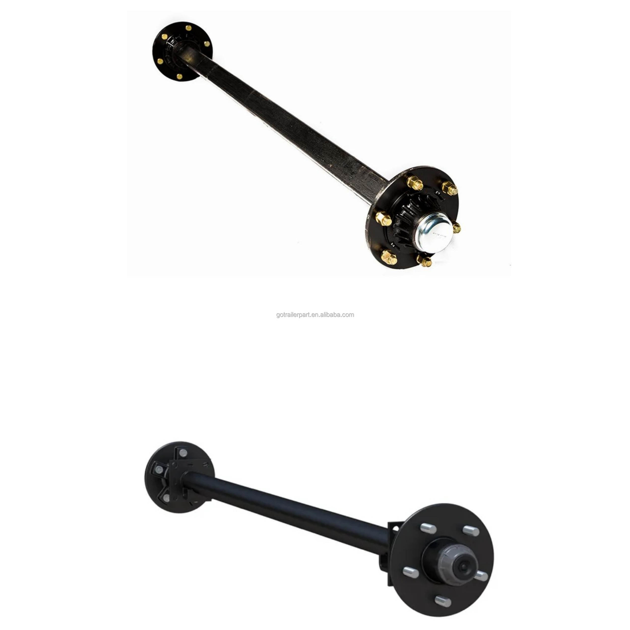 2000 KG Trailer Non-Braked Square Straight Axle Kits  Customized 1000KG 1500KG 1800KG 2000KG 3000KG Trailer Round  Axle Kits