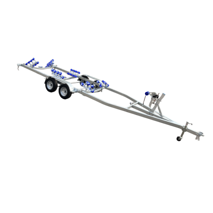 3000KG load boat trailers with 2 axles mechanical braked pontoon trailers 7.6m boat trailers kit