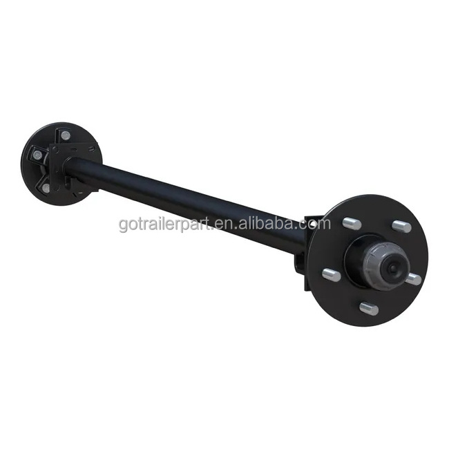 750 KG Trailer Non-Braked Round Straight Axle Kits  Customized 750KG 1500KG 1800KG 3000KG Trailer Round  Axle Kits