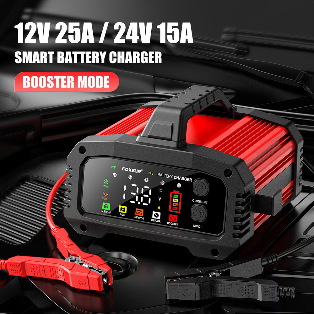 Automatic Smart Charger 12V 24V Car Battery Trickle Charger Maintainer Pulse Repair Charger for Car Boat Motorcycle Lawn Mower