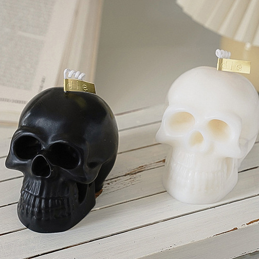 Wholesales Skull Candle Handmade Natural Soy Wax Rose Snake Skulls Scented Candle Novelty Candle For Halloween Room Decorative