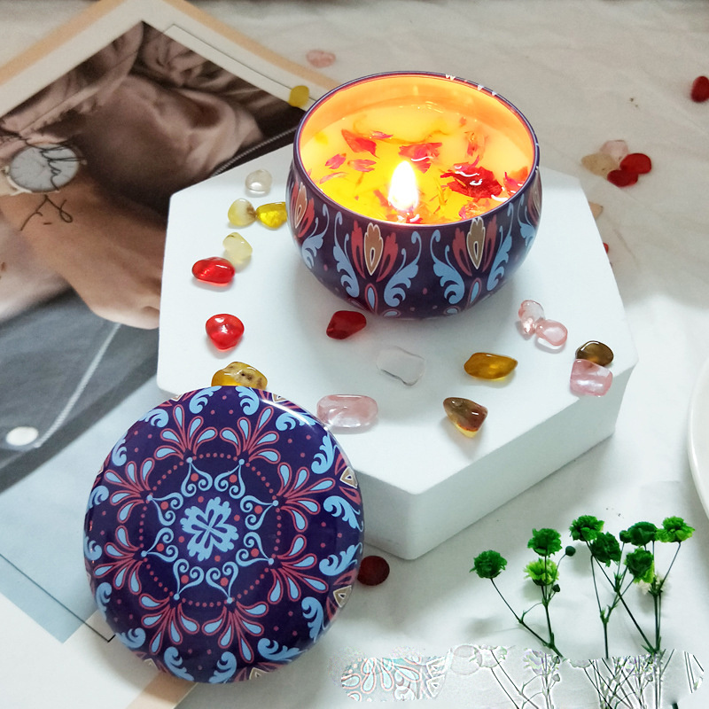 Dry Flowers Aromatherapy Luxury Crystal Soy Wax Scented Candle Home Decoration Organic Soy Wax Scented Candle With Dried Flowers