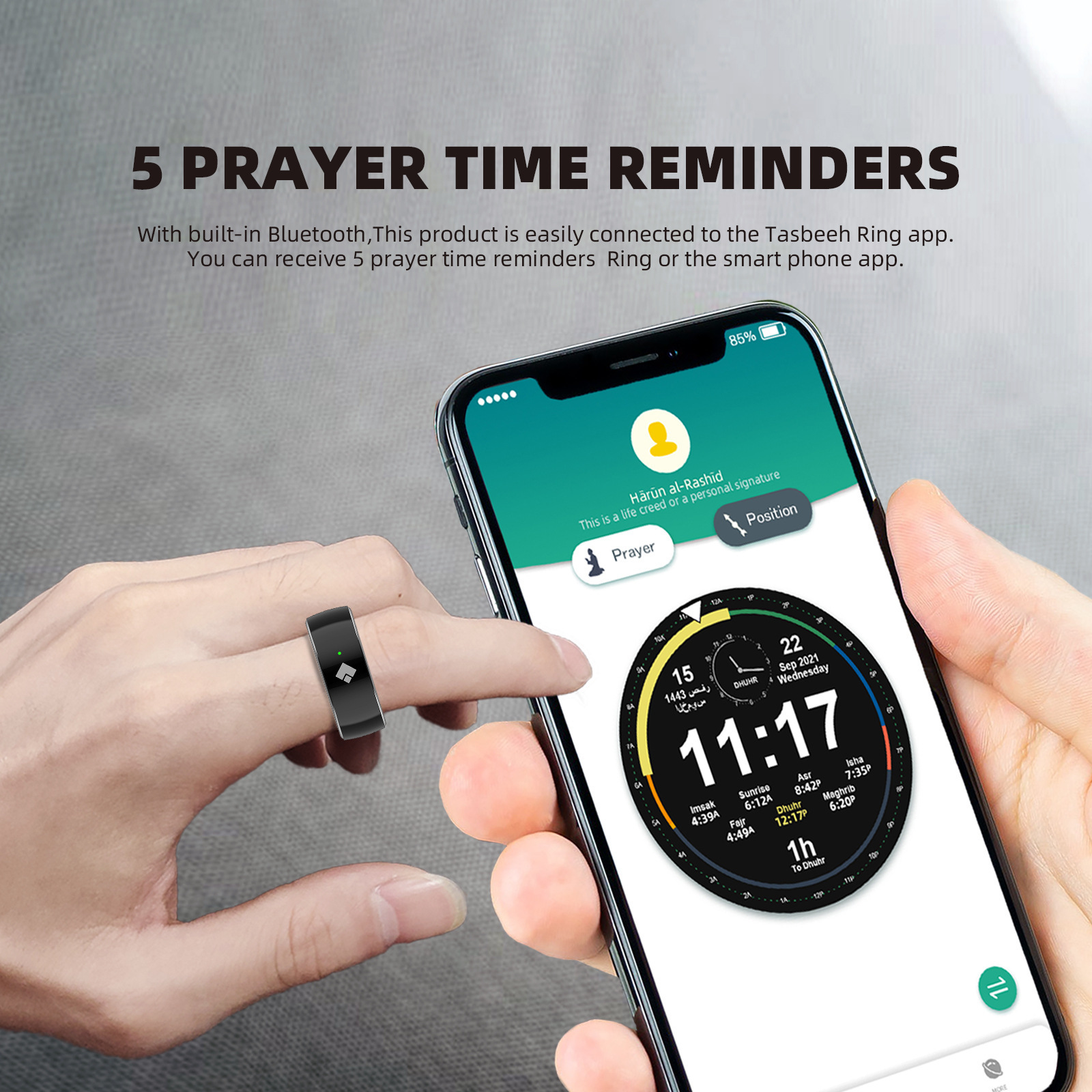 Smart Rings New Multifunctional Waterproof Intelligent Ring Wear Finger Digital Counter Prayer Reminder iqibla Smart zikr ring