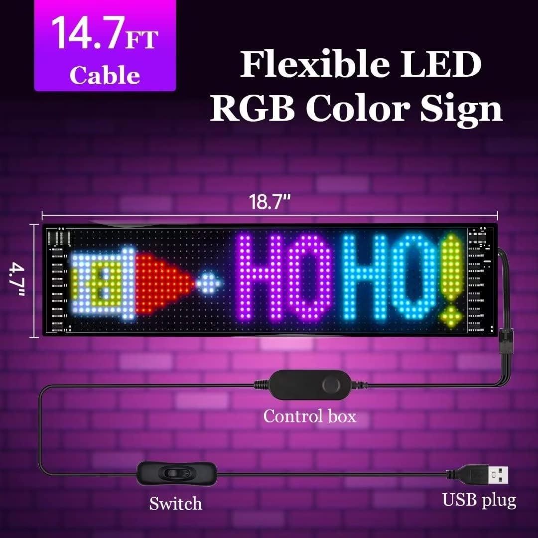 flexible LED car sign display rolling Pattern Animation Image bluetooth app control panel