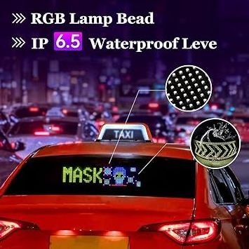 flexible LED car sign display rolling Pattern Animation Image bluetooth app control panel