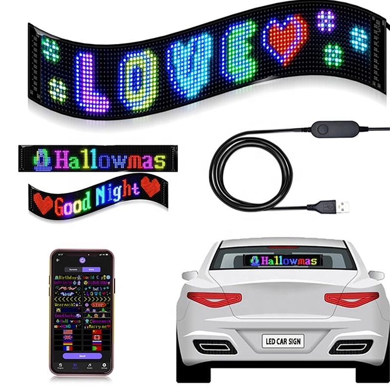 GOTUS LED Matrix Panel,Scrolling Bright Advertising LED Sign,LED Car Sign With Remote Control and Bluetooth Application Control