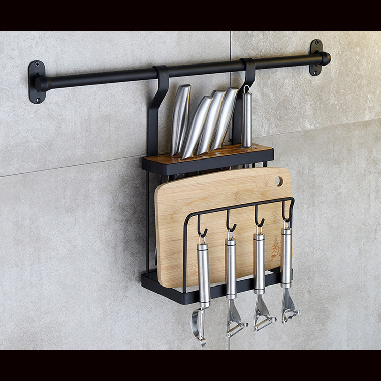 Household Storage Kitchen Organization Railing Series Kitchen hanging racks Wall mounted Dish Rack Stainless Steel