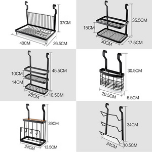 Household Storage Kitchen Organization Railing Series Kitchen hanging racks Wall mounted Dish Rack Stainless Steel