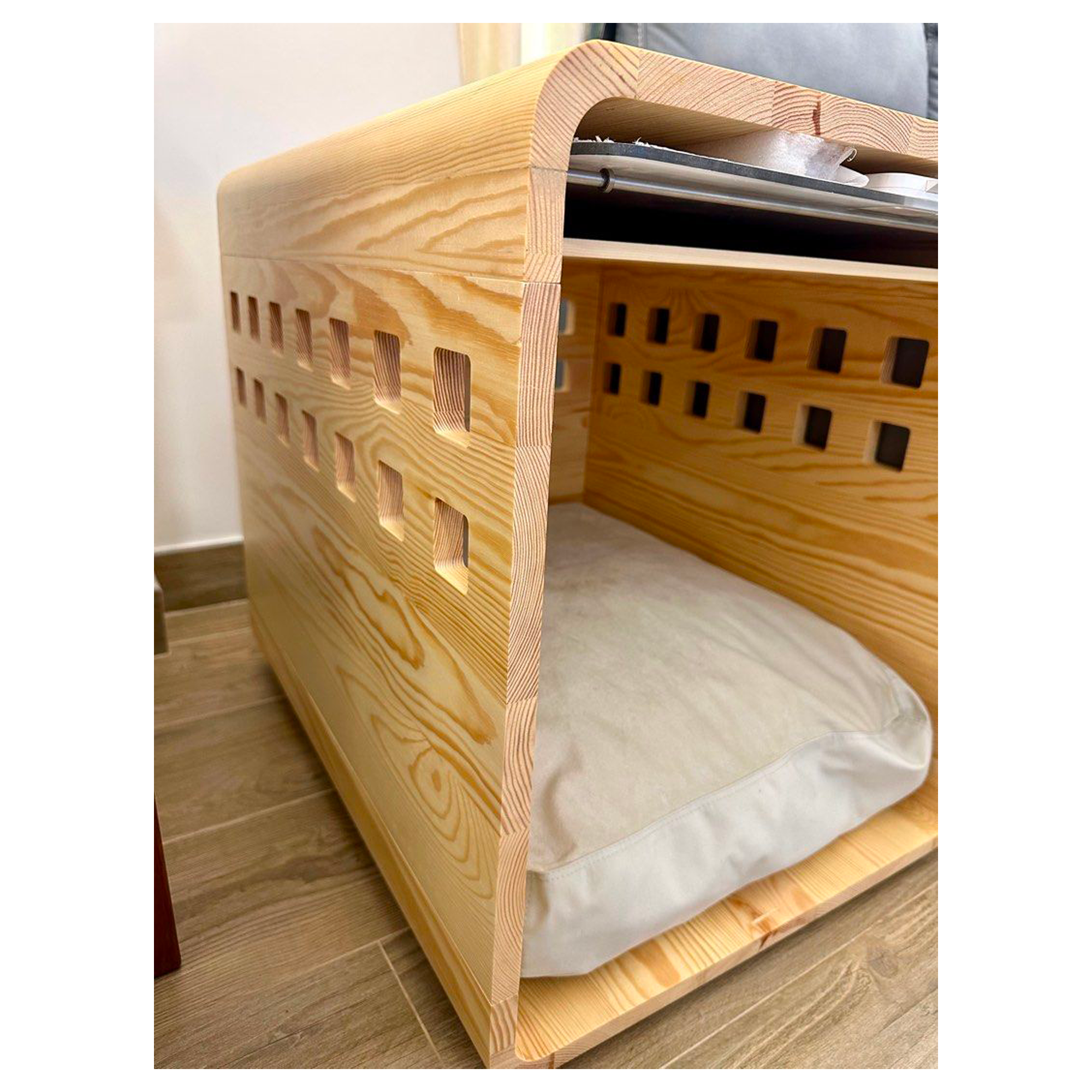 Hand-Made Solid Wood Pet House Crate Tables Pet Bed Furniture Modern Small Medium Folding Dog Bed Wood