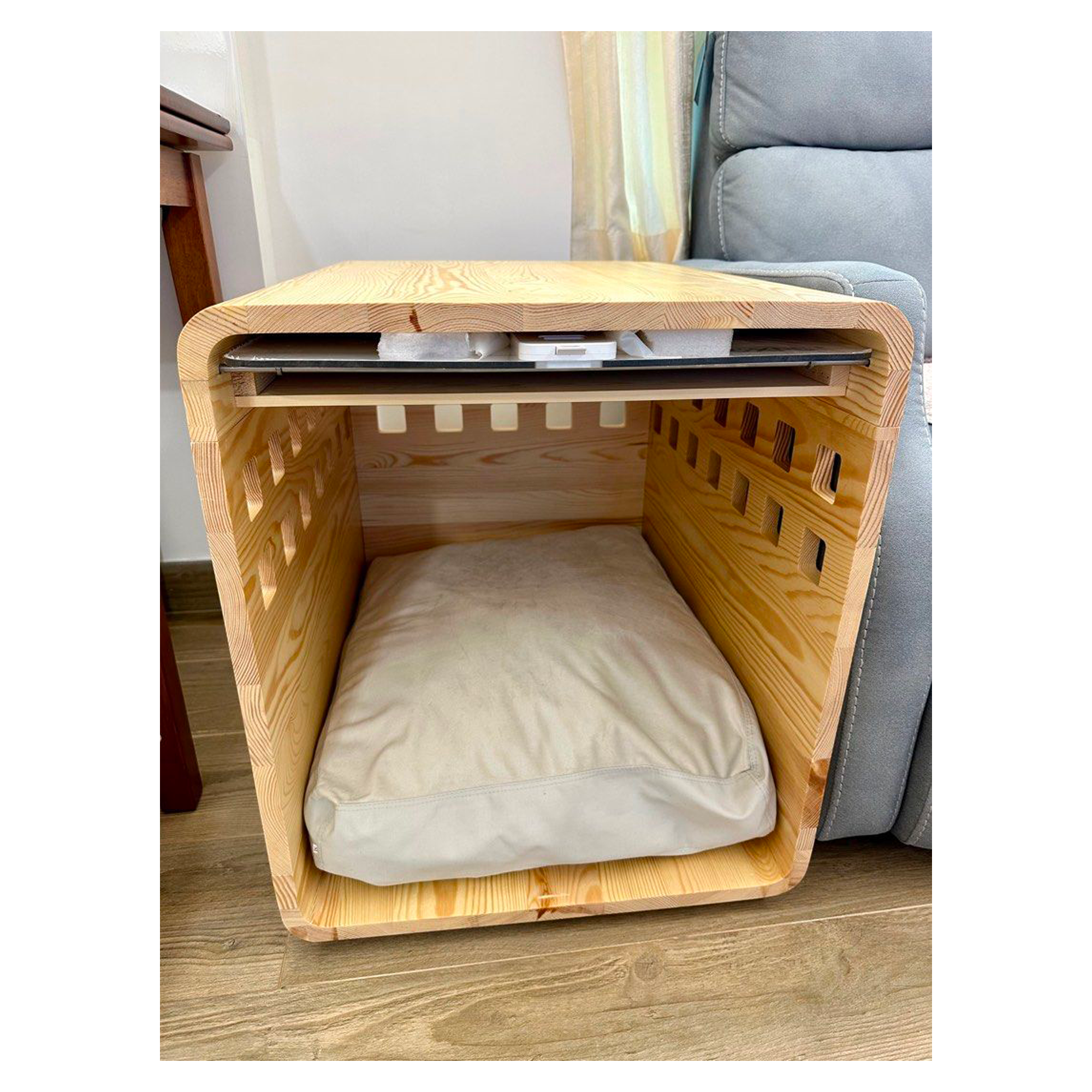 Hand-Made Solid Wood Pet House Crate Tables Pet Bed Furniture Modern Small Medium Folding Dog Bed Wood