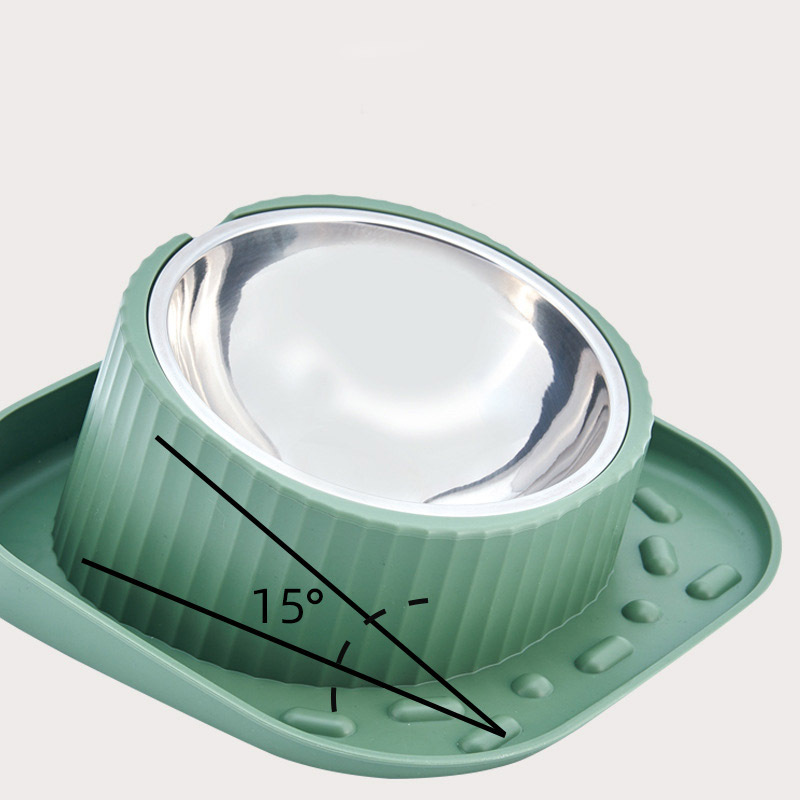 Anti-overflow Pet Products Accessories Tilt Slow Feeding Cat Dog Food Non-Spill Bowl In Pet Supplies