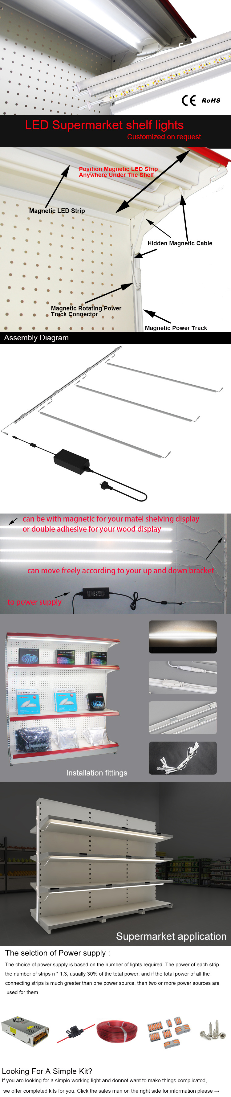 round Aluminum profile LED Light Bar smd  Lighting Rigid LED Strip with cover for shelf display led track magnetic light bar