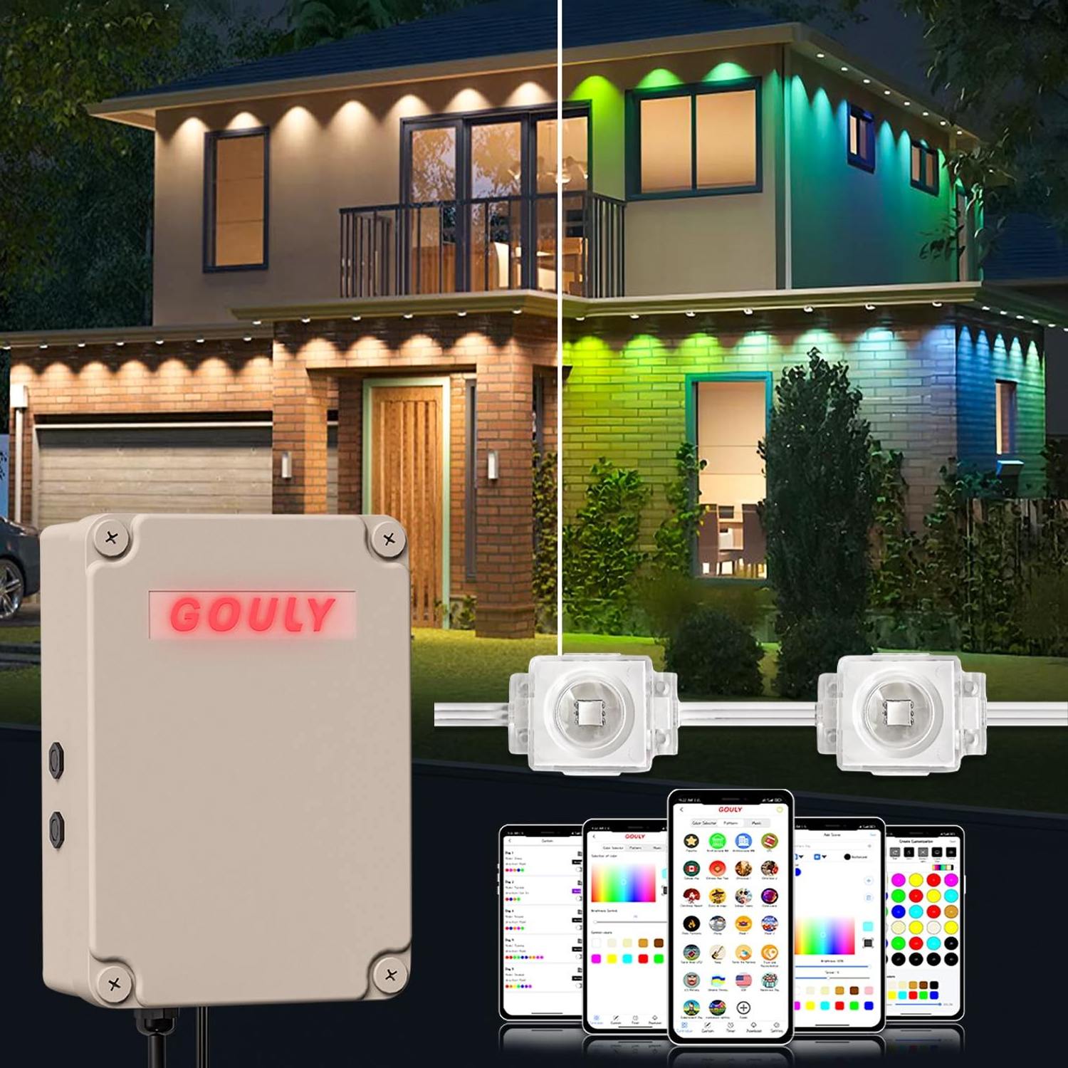 gouly aluminum track permanent house lights 36v set ip68 rgbw led rgbic permanent christmas outdoor lights