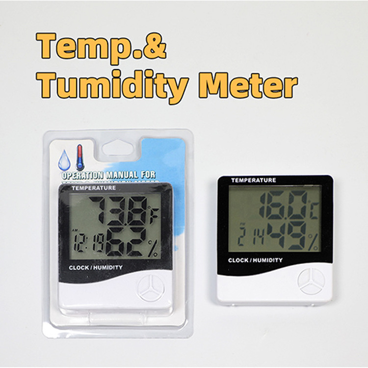 Digital Temperature with Hygrometer Clocks Built-in Stand Mini Indoor Thermohygrometers Probe Digital Hygrometer Thermometer