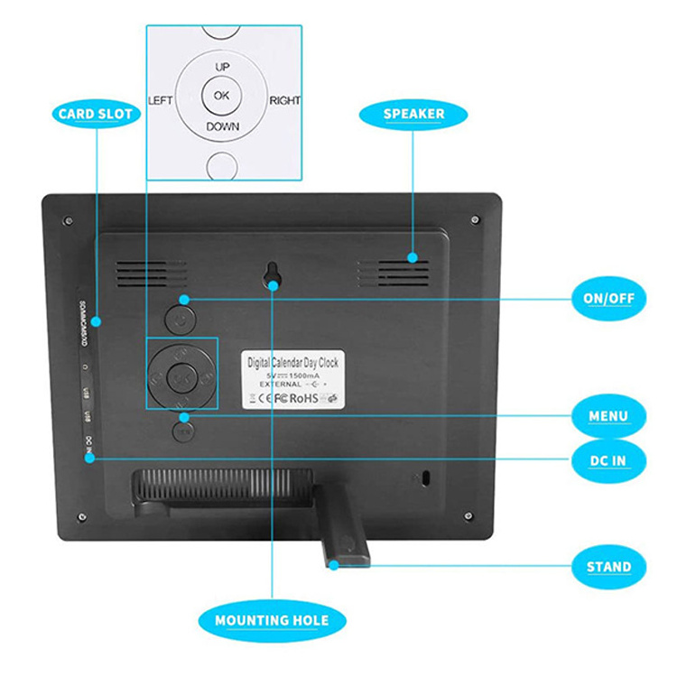 Multifunctional Outdoor Double Sided Digital Clock Display Round Digital Alarm Clock With Led Night Light