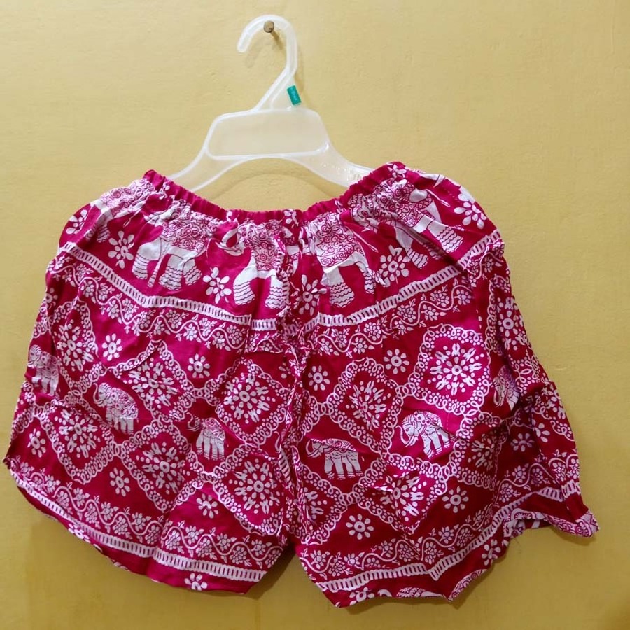 Hot Selling Women Elephant Print Boho Shorts Beach wear Rayon Print Bohemian GC-AP-113  bohemian shorts