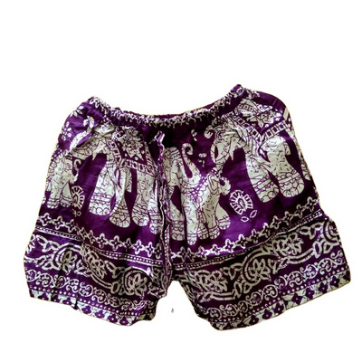 Hot Selling Women Elephant Print Boho Shorts Beach wear Rayon Print Bohemian GC-AP-113  bohemian shorts