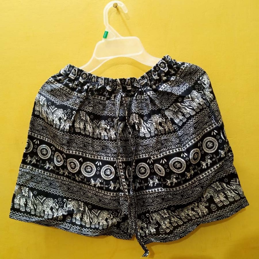 Hot Selling Women Elephant Print Boho Shorts Beach wear Rayon Print Bohemian GC-AP-113  bohemian shorts