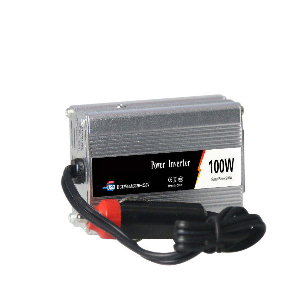 Small Size 100w Car Inverter Dc 12v To Ac 110v/220v Solar Power Inverter For Car Vehicle With Cigarette Lighter