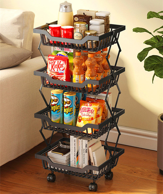 GOURMAID 5 Tier Home Storage Wire Basket Rack for Fruit and Vegetable