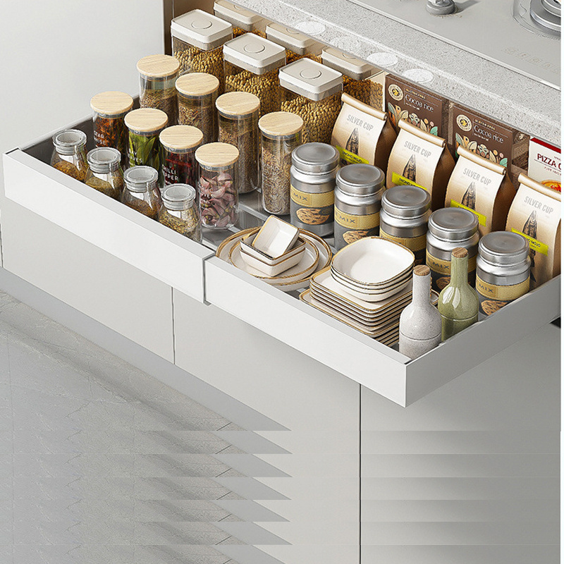 GOURMAID Expandable Pull Out Cabinet Organizer with Adhesive Nano Film For Kitchen Storage Under Sink Drawer Organizer