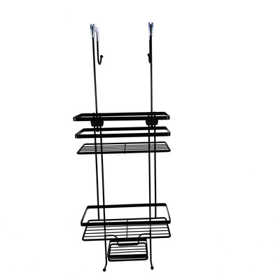 Shower Caddy Over The Door Bathroom Shelf Organizer  Rustproof Wall Rack with Hooks  Razors Towels Shampoo Organizer