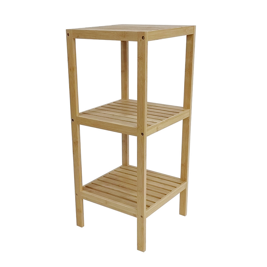 GOURMAID Bamboo kitchen Bathroom Shelf 3-Tier Multifunctional Storage Rack Narrow Shelving Unit