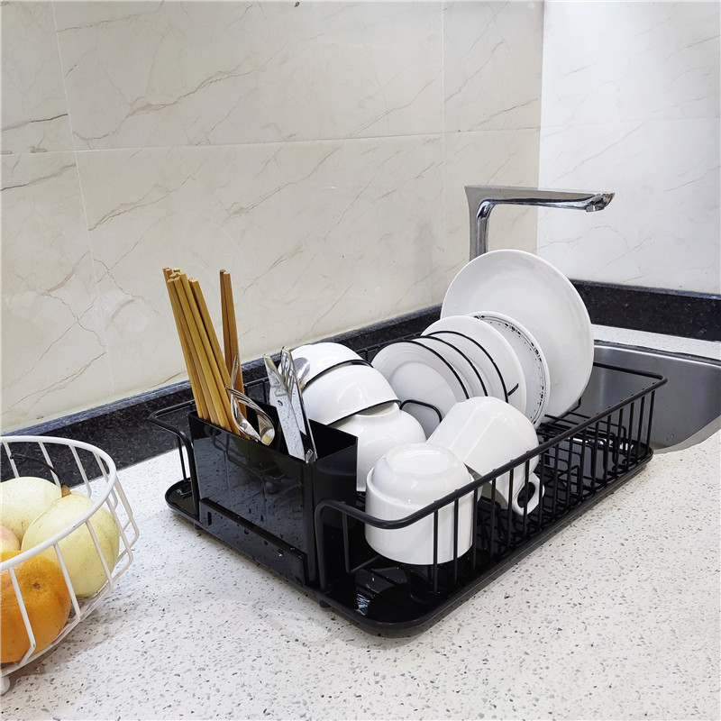 GOURMAID Kitchen Steel Wire Cutlery Dish Draining Rack Dish Drainer