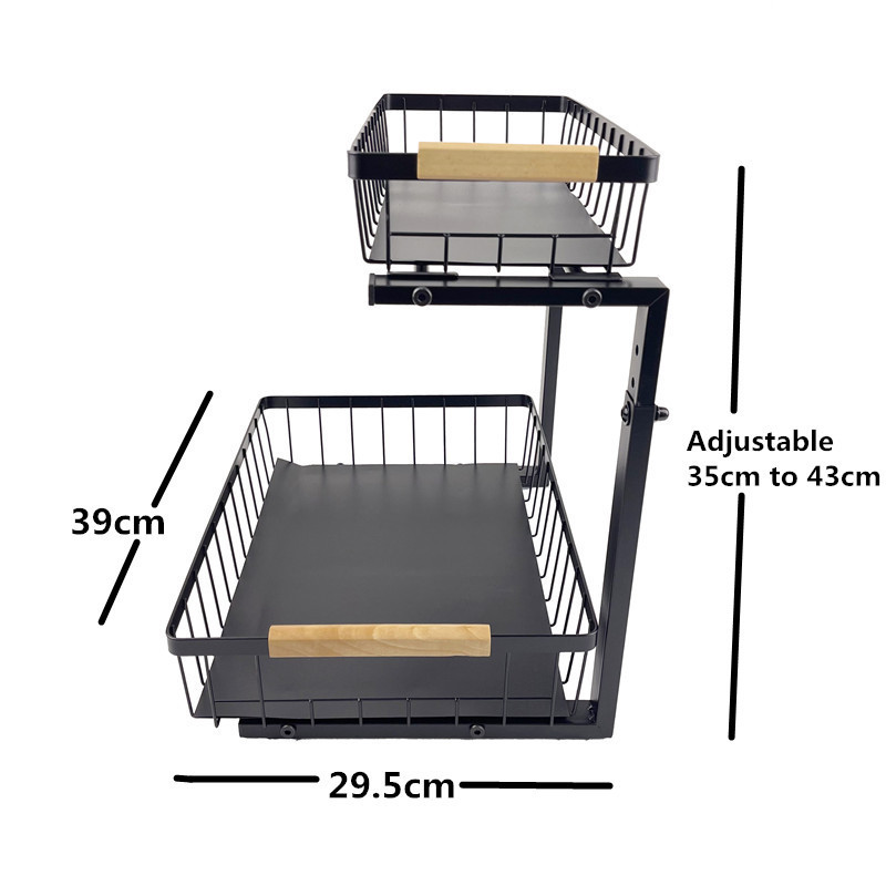 GOURMAID Kitchen 2 Tier Under Sink Organizer for Kitchen Cabinet Drawer