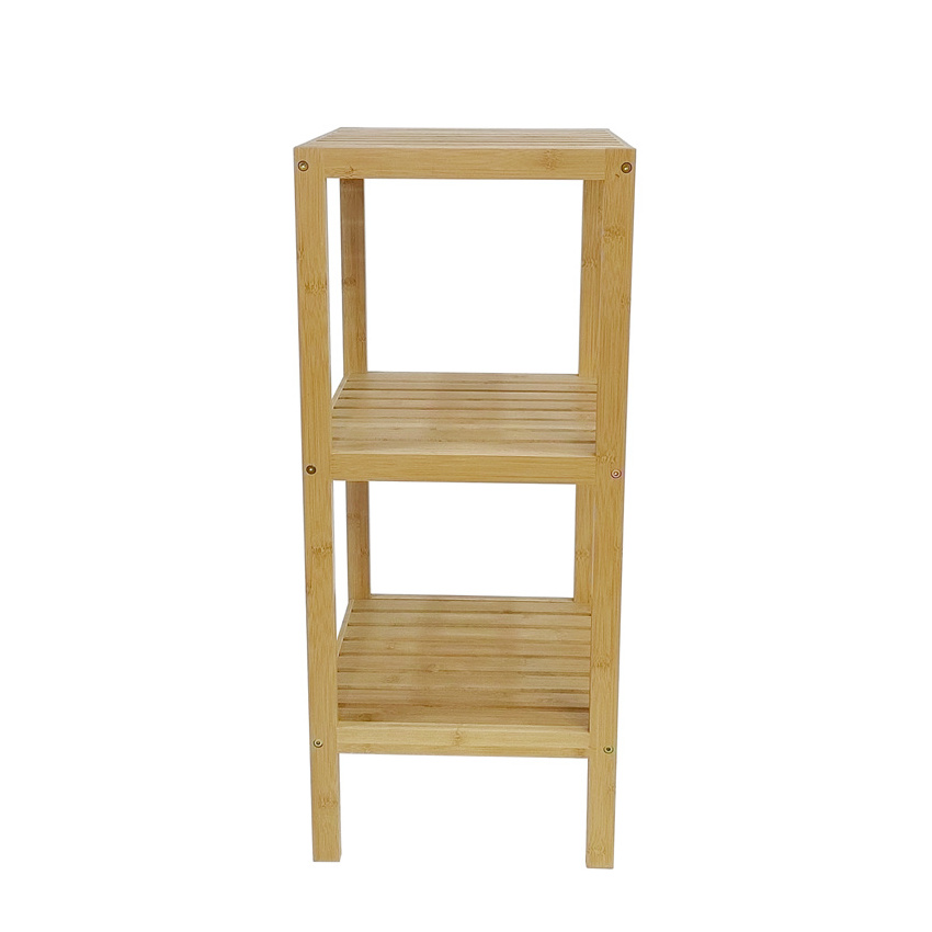 GOURMAID Bamboo kitchen Bathroom Shelf 3-Tier Multifunctional Storage Rack Narrow Shelving Unit