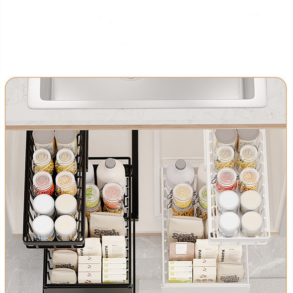 GOURMAID 2 Tier Pull Out Sliding Shelf Under Sink Organizer for Kitchen Cabinet Drawer