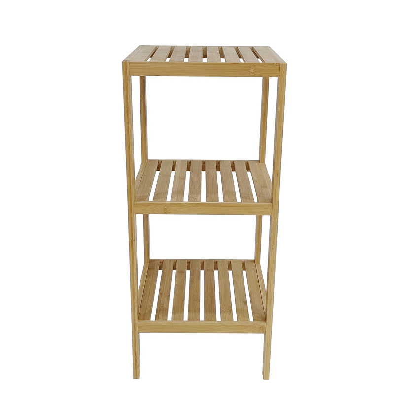 GOURMAID Bamboo kitchen Bathroom Shelf 3-Tier Multifunctional Storage Rack Narrow Shelving Unit