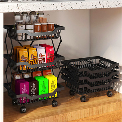 GOURMAID 5 Tier Home Storage Wire Basket Rack for Fruit and Vegetable